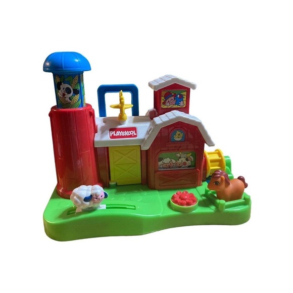 Vintage Fisher Price Red Activity Barn Silo Farm 1988 Toy Pretend Play - Picture 3 of 7